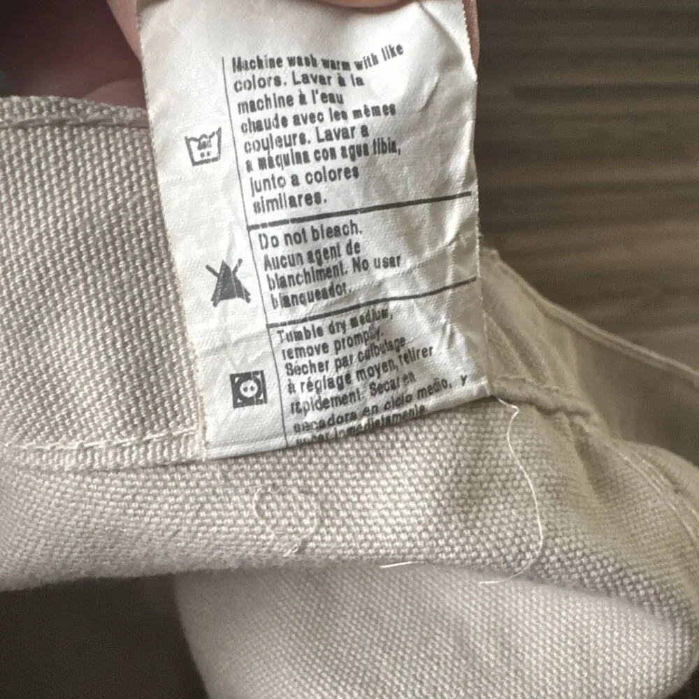 VNTG Carhartt B11 STN Natural Stone Duck Work Pants 44x32 Utility Gorpcore Retro